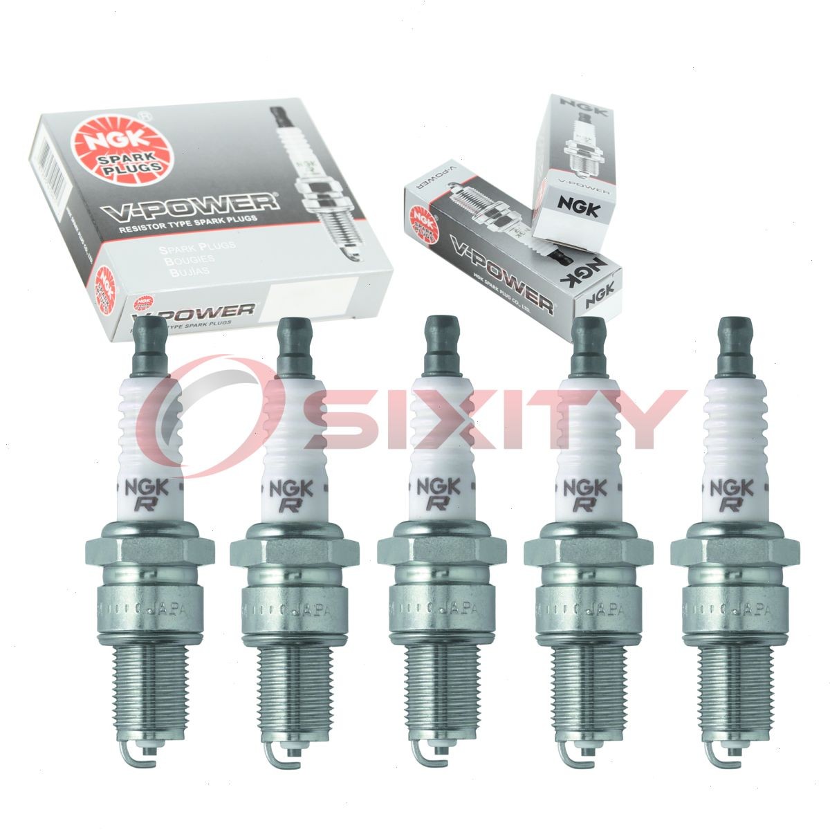 5 pcs NGK V-Power Spark Plugs for 1978-1988 Audi 5000 2.2L L5 2.2L - Engine ov