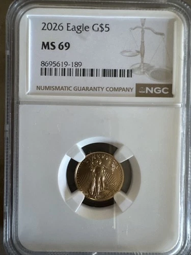 United States Mint American Eagle 2026 $5 Gold 1/10 oz NGC MS 69