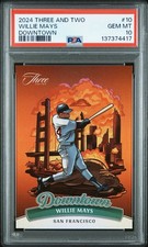 Willie Mays Downtown SSP PSA 10 GEM MINT 2024 Panini Three And Two #10 Low Pop