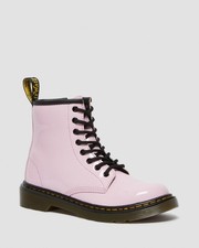 Dr. Martens Pink Patent Leather Kids Combat Boots Lace-Up Zip Size 12