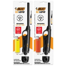 BIC EZ LOAD Lighter, Reloadable Multi Purpose Lighter, 2-Pack (Colors May Vary)