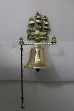 Antique H.M.S Victory of Trafalgar Brass Wall Hanging Bell Rd. 709186