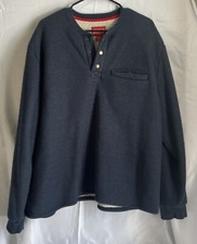 Coleman Sherpa Lined Waffle Henley Blue Shirt Mens Size XXL Great For Winter