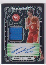 Danilo Gallinari 2020-21 Obsidian Matrix Material Etch Green /25 Hawks Auto