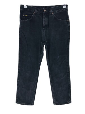 Vintage Lee Dunkelgraue Regular Straight Fit Jeans W32 L32