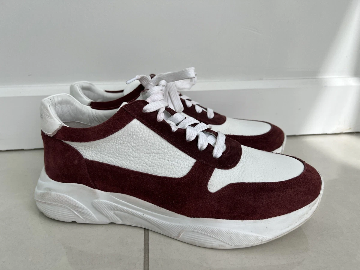 Numeris EVA Light Uk 8 Eu 42 Burgundy White Designer Trainers RRP 150