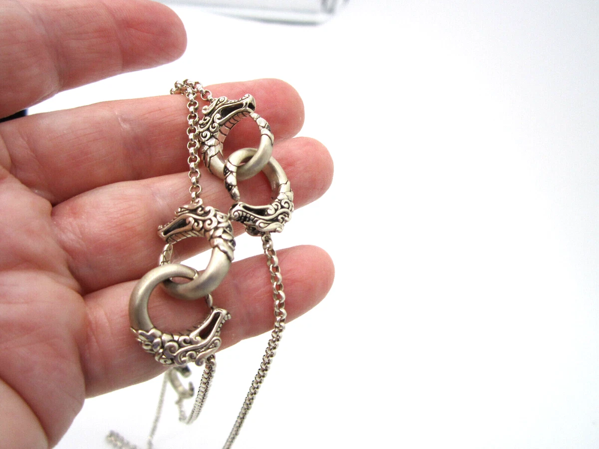 JOHN HARDY Legends Naga Dragon Sapphire Sterling Silver 36 Inch Long Necklace