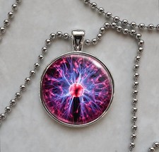 Plasma Ball Electricity Tesla Science Physics Engineering Pendant Necklace