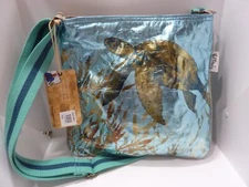 Paul Brent Sun N Sand Green Sea Turtle Large Shoulder Tote Bag NEW