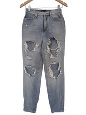 BDG Urban Outfitters Mom Jeans Womens 25 Blue High Rise Distressed Grunge Edgy