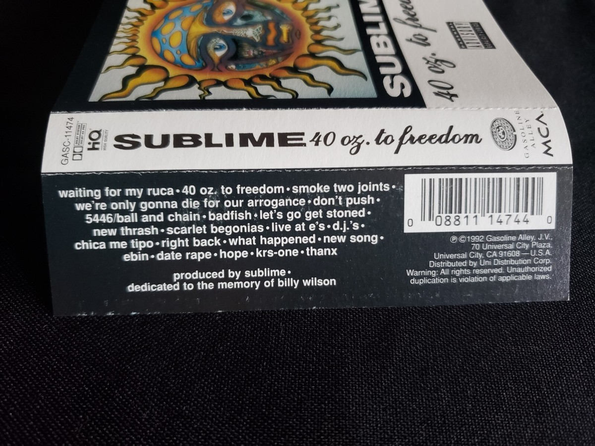 Original SUBLIME 40 oz. to Freedom Cassette Tape Vintage