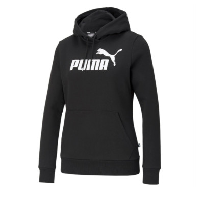 Puma Damen schwarz Essential Logo Fleece Hoodie UK 8 XS neu ohne Etikett Ref C476
