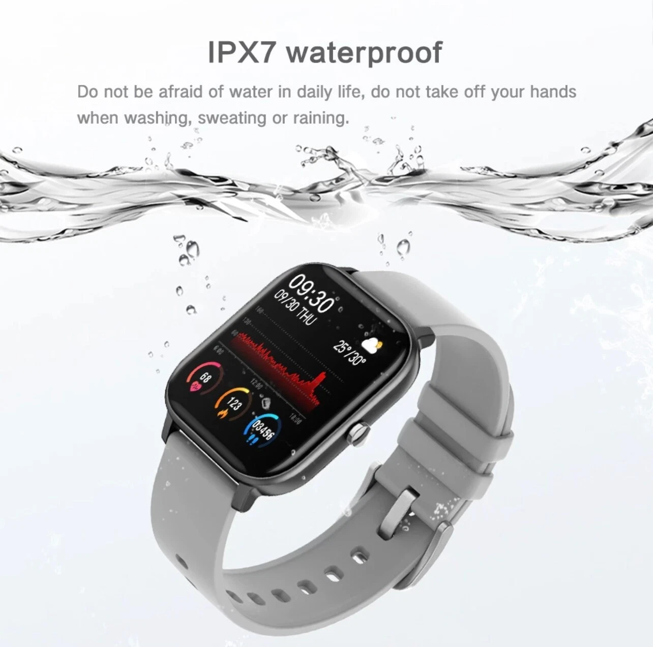 IP67 P8 Waterproof Smart Watches Blood Pressure Heart Rate Pedometer Smartwatch
