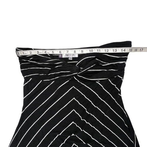 Jennifer Lopez Dress Large Strapless Chevron Strip Gown Sweetheart Neckline Maxi - Imagen 9 de 14