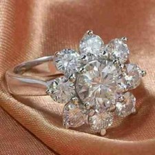 14k White Gold Plated 2Ct Emerald Cut Lab Created Diamond Women Engagement Ring