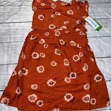 Carters 6/6x Persimmon Orange Floral Dress NEW