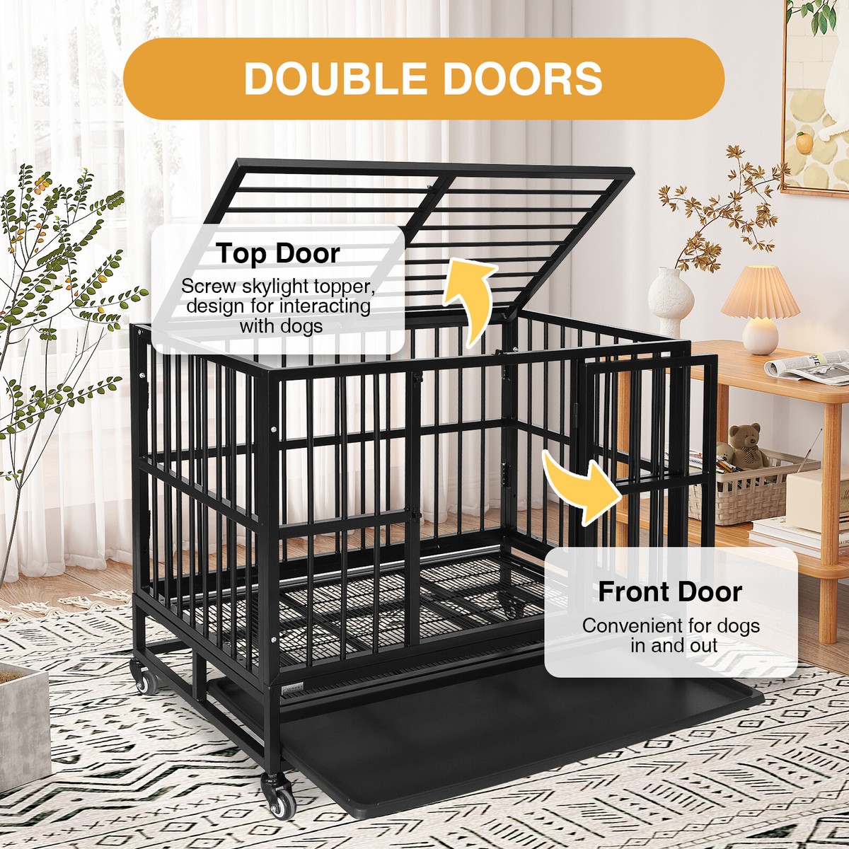 Pet Supplies Dog Kennel For Large Dogs PawHut Dog Crate Furniture