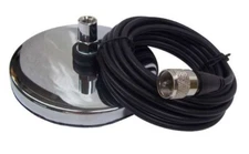 ProComm JBC110-12 3" CB Antenna Magnet Mount w/ 12' RG58 Coaxial Cable, 3/8-24