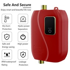 Instant Electric Tankless Water Heater Under Sink Tap Hot Water Heating Kitchen