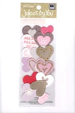 Jolee's by You 3-D non adhesive PINK & GOLD HEARTS 18 pcs Fast FREE SHIP! 56265
