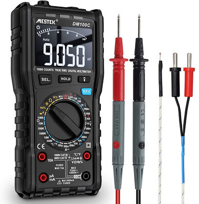 Mestek DM-100C Multimeter mit Spannung, Widerstand, Stromstärke, Temperatur uvm!