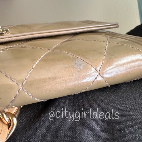 Authentic Chanel Le Boy Patent Flap Crossbody Purse Wallet w/ Custom Chain RARE - Picture 6 of 16