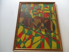 WALKER 1950'S 1960'S  PAINTING CUBISM CUBIST ABSTRACT MODERNISM RETRO ATOMIC