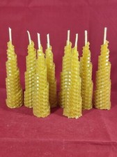 8 X 100% PURE beeswax pillar candles Eco-friendly ( 10cm/2.5cm spiral candles)