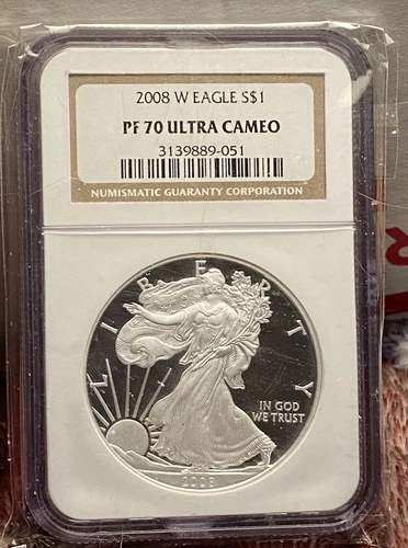 $1 2008 W Silver Eagle NGC PF70 