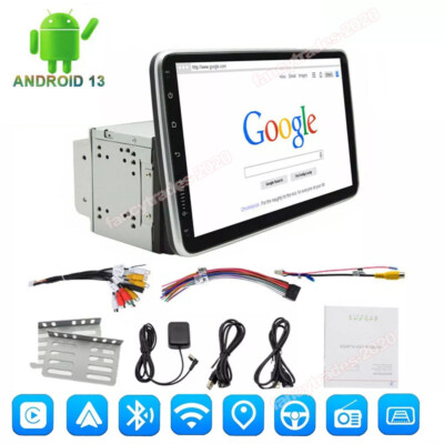 10.1'' 2 DIN Android 15 Apple CarPlay GPS WiFi Car Stereo Radio Rotatable Screen