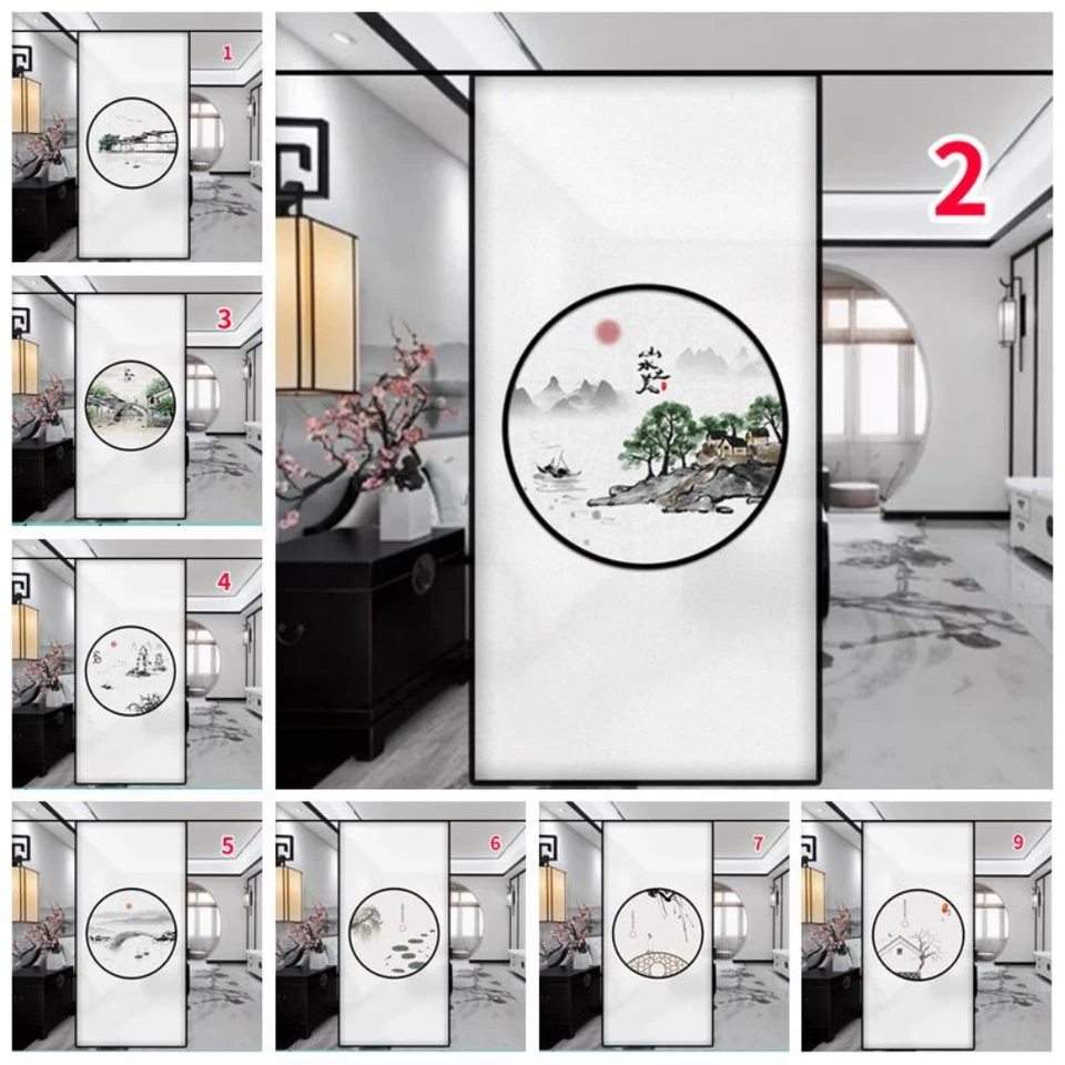 Givré Floral Film Fenêtre Chinois Rétro Verre Sticker Vitrail Porte Décor Maison - Photo 2/4