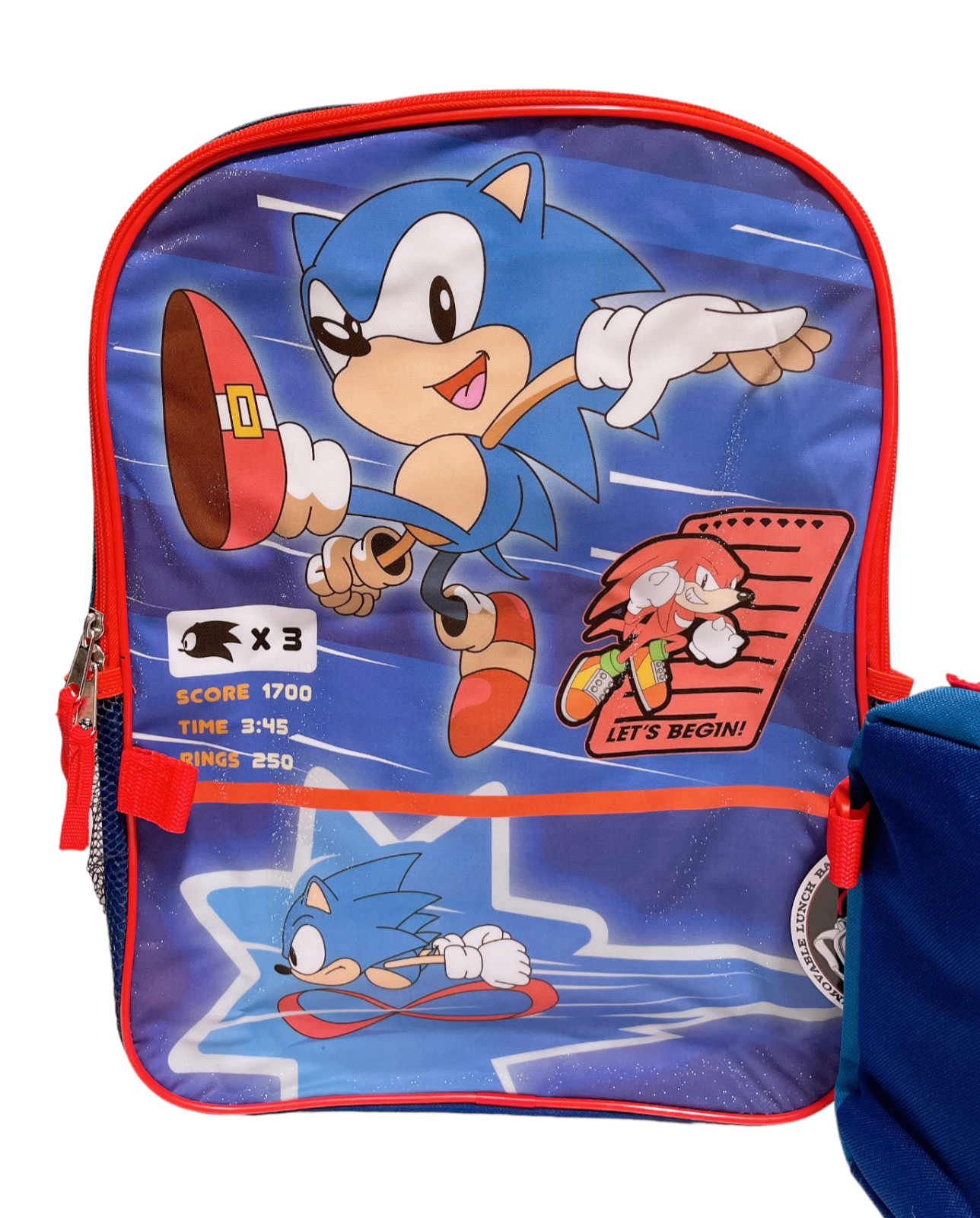 Accessory Innovations Sonic The Hedgehog Boys School 16 inch Backpack Bookbag with Detachable Insulated Lunch Box Set (7027), Infant Boy's, Size: One