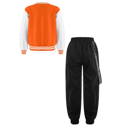 Kids Girls Coats With Sweatpants Set Sport Tracksuit Long Sleeve Running Outfit - Picture 24 of 67