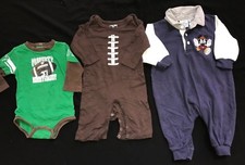 3 pc BABY BOYS LOT DISNEY STORE MICKEY ROMPER FOOTBALL 3/6 6 MONTH top CUTE