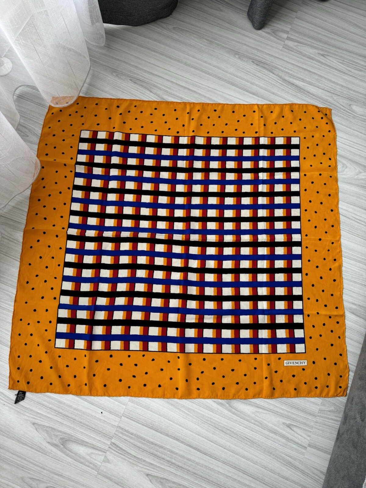 Givenchy Silk Scarf Geometric Pattern - image 8