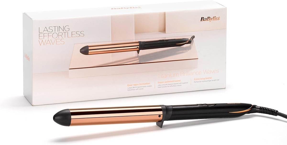 BaByliss Titanium Brilliance Waves wand, Digital Heat Settings