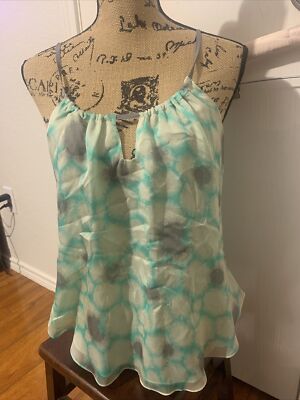 milly of New York Size 4 Fancy Woman s Top 100% Silk Multicolored Sexy NWOT