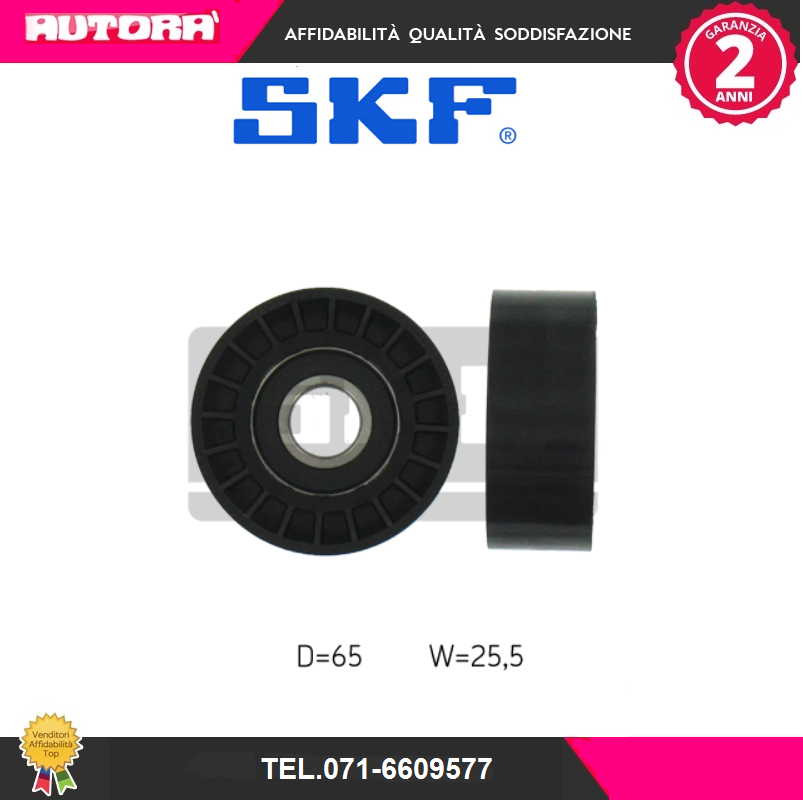 VKM32104 Galoppino tendicinghia, Cinghia Poly-V 25,5x65x17 (MARCA-SKF)