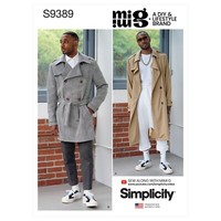 Simplicity 9389 Herren Trenchcoat Schnittmuster GrößEn 34-42 & 44-52
