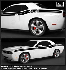 Double Stripes W Custom Lettering For Dodge Challenger 2008-2023 Choose Color