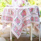 April Cornell Hometown Floral Tablecloth 54 x 54 Breakfast Cloth Pink & Multi