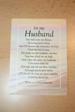 Husband Waterproof Memorial Grave Card Graveside Remembrance Poem Grave Keepsake