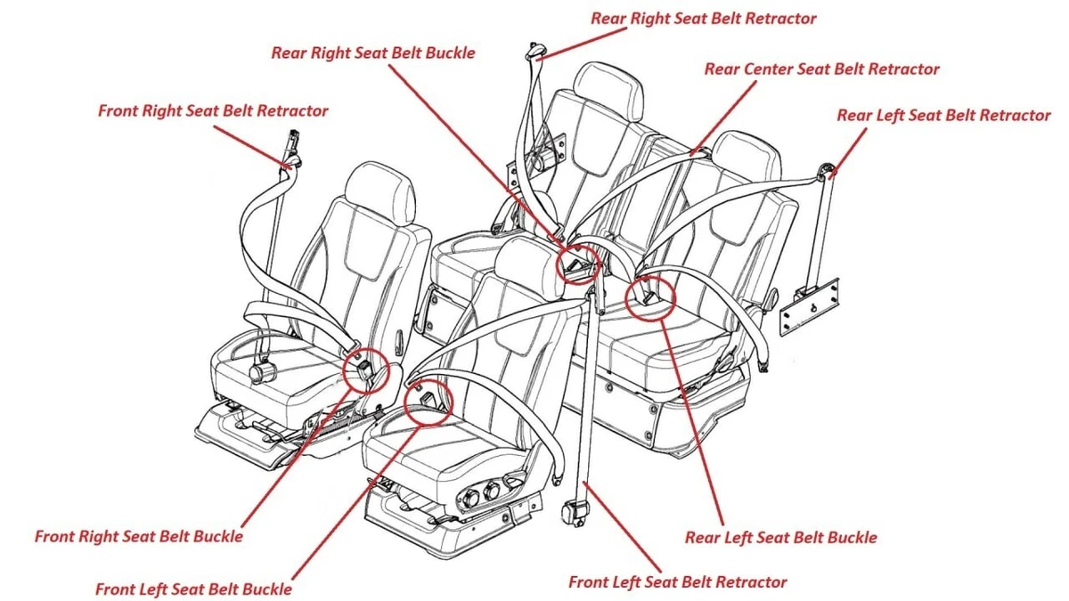 Mitsubishi seat belt buckle outlet