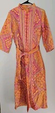 Smart Time 1970  s Groovy Paisley Size 12 House Coat Robe 3/4 Sleeve