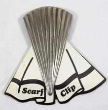Vintage 1960s Gary Gail Silver Tone Scarf Clip on Original Card NOS