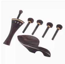 5set New Natural Ebony wood 4/4 violin Parts Peg Tailpiece chinrest endpin