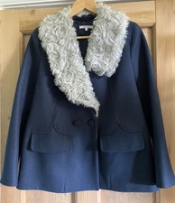 Last Chance To Buy: Carven Peacoat, Navy Blue, Removable Faux Fur Collar