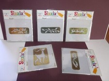 Sizzix Simple Impressions Set of 5 CHRISTMAS Embossing Folders Brass Stencils