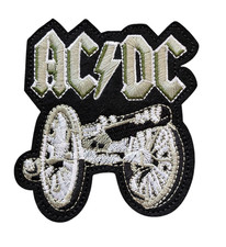 AC DC Patch, AC DC Embroidered Iron On Patch DIY, AC DC Band Logo Patch