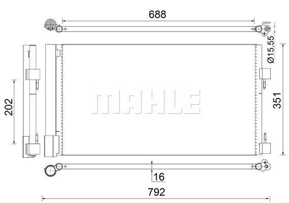 Mahle AC 486 000S Kondensator, Klimaanlage FüR Renault Latitude (L70_)-image